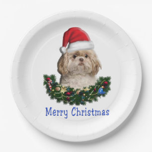 Shih-Tsu Dog  Christmas items Paper Plate