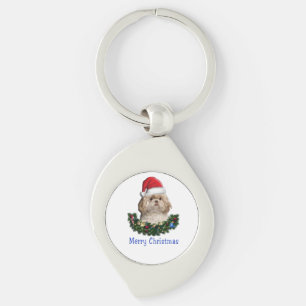 Shih-Tsu Dog Christmas Key Ring