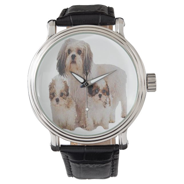 Shih tsu puppies wristwatch (Front)