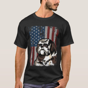 Shih Tzu American Flag Patriotic Shih Tzu Owner T-Shirt