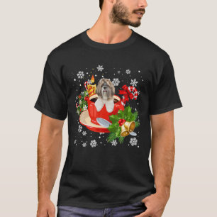 Shih Tzu And Coffee Christmas Snow Lights Pyjamas T-Shirt