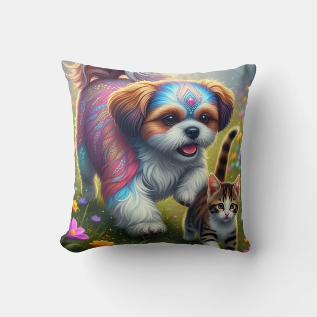 Shih tzu and kitten cushion (Front)