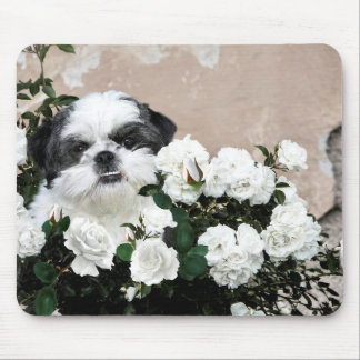 Shih Tzu and roses Mouse Mat