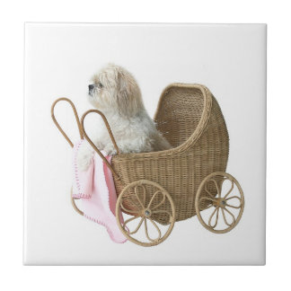 Shih Tzu baby carriage Tile