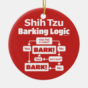 Shih Tzu Barking Logic Ceramic Tree Decoration