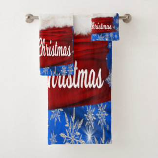 Shih tzu Bathroom Towel Set, Christmas