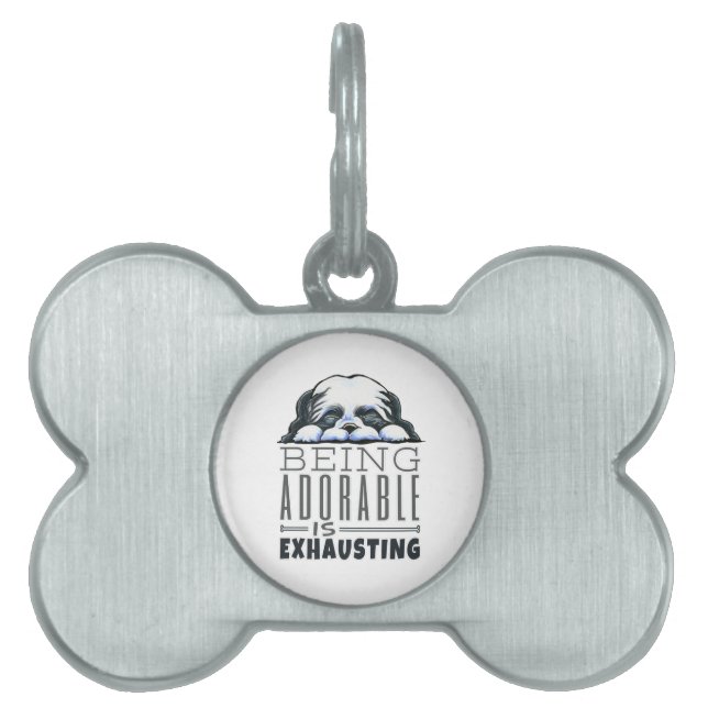 Shih Tzu Being Adorable Pet ID Tag (Front)