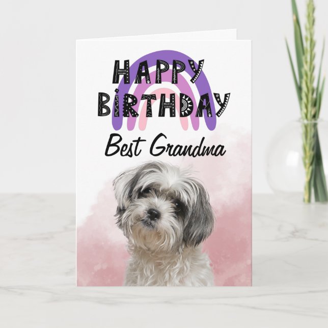 Shih Tzu Best Grandma Personalised Birthday Card (Front)