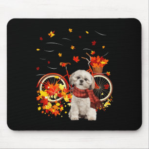Shih Tzu Bike Autumn Dog Leaf Fall Fun Fall Y all Mouse Mat