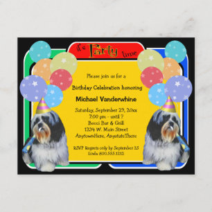 Shih Tzu Birthday Barker Invitation