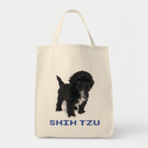 Shih Tzu Black And White Puppy Dog Love Tote Bag