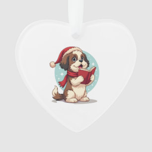 Shih Tzu Carol Singer Ornament