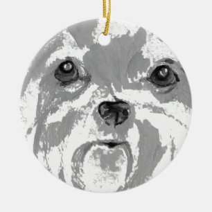 Shih Tzu Ceramic Tree Decoration
