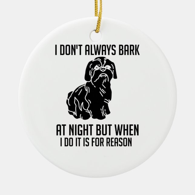 Shih Tzu Ceramic Tree Decoration (Front)