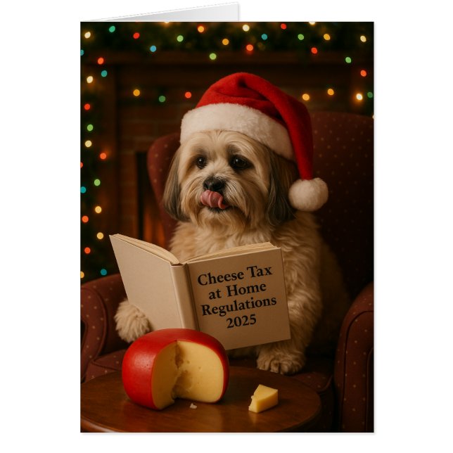 Shih Tzu 'Cheese Tax' Christmas card (Front)