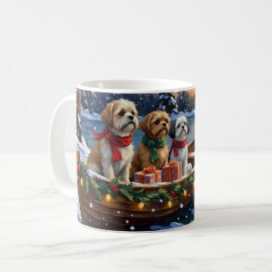 Shih Tzu Christmas Boat Holiday Coffee Mug