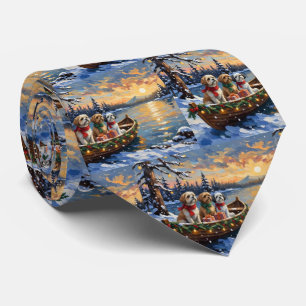 Shih Tzu Christmas Boat Holiday Tie