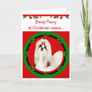 Shih Tzu Christmas Card