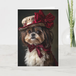 Shih Tzu Christmas Card Elegant Victorian Dog