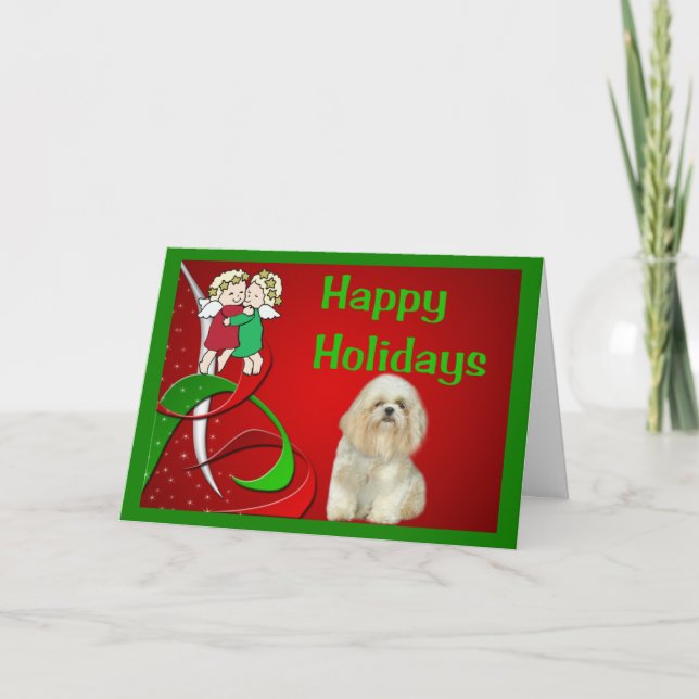Shih Tzu Christmas Card Little Angels (Front)