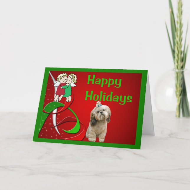 Shih Tzu Christmas Card Little Angels (Front)