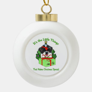Shih Tzu Christmas Ceramic Ball Christmas Ornament