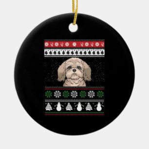 Shih Tzu Christmas Ceramic Tree Decoration