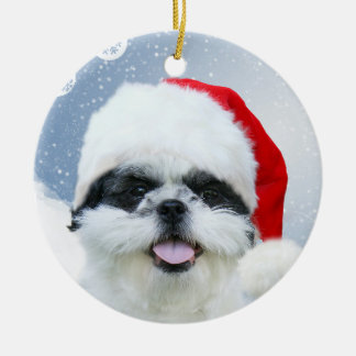 Shih Tzu Christmas Ceramic Tree Decoration