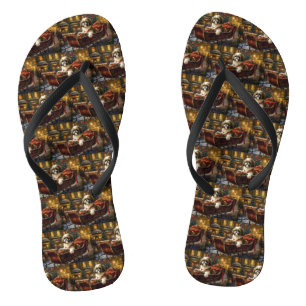 Shih Tzu Christmas Festive Season Flip Flops