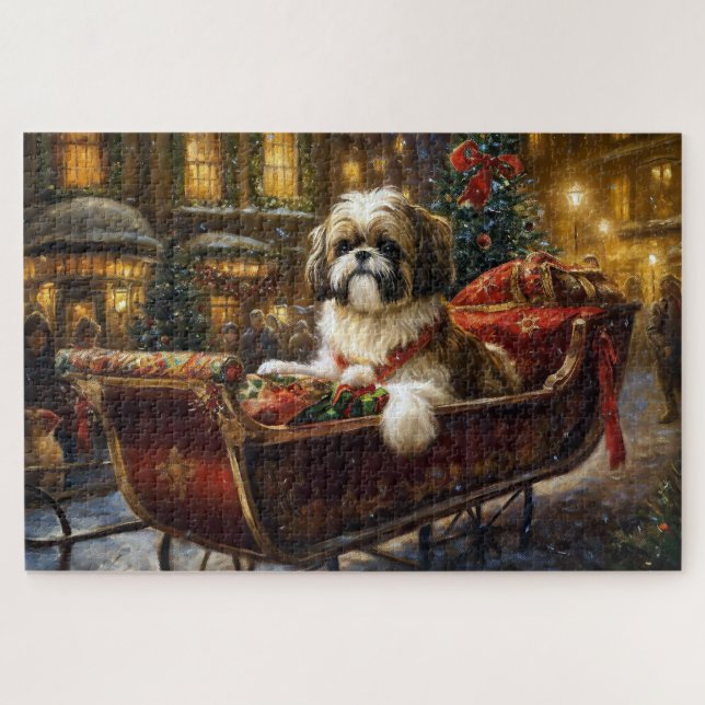 Shih Tzu Christmas Festive Season Jigsaw Puzzle (Horizontal)