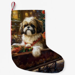 Shih Tzu Christmas Festive Season Small Christmas Stocking