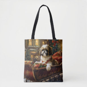 Shih Tzu Christmas Festive Season Tote Bag