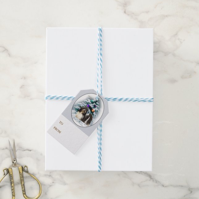Shih Tzu Christmas Gift Tags (With Twine)