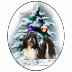Shih Tzu Christmas Gifts Ornament Photo Sculpture Decoration