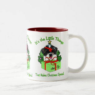 Shih Tzu Christmas Gifts Two-Tone Coffee Mug