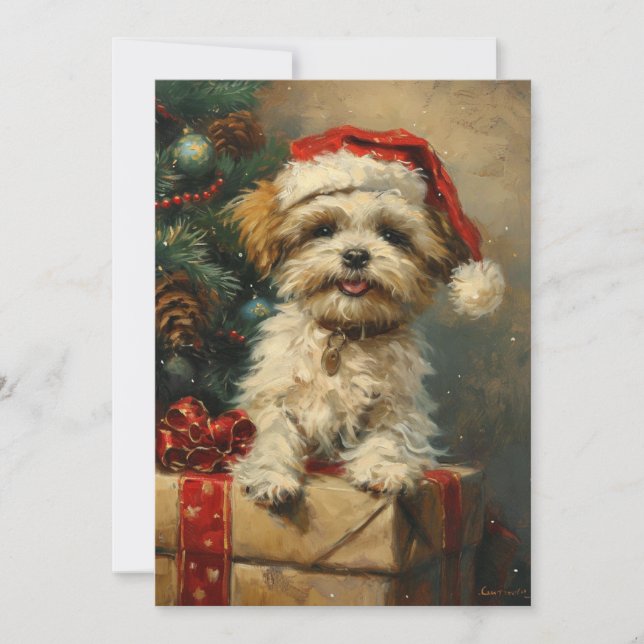Shih Tzu Christmas Holiday Card (Front)