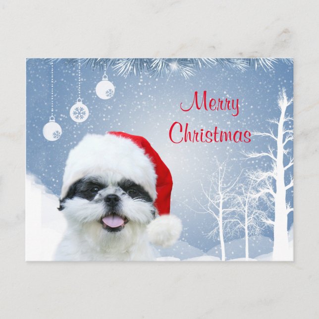 Shih Tzu Christmas Holiday Postcard (Front)
