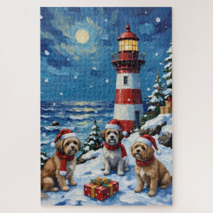 Shih Tzu Christmas Lighthouse Holiday Jigsaw Puzzle
