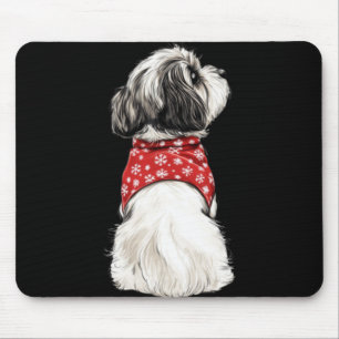 Shih Tzu Christmas Lights Dog Lover Xmas Pajama Pu Mouse Mat