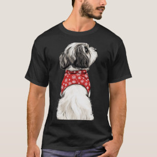 Shih Tzu Christmas Lights Dog Lover Xmas Pajama Pu T-Shirt