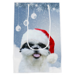 Shih Tzu Christmas Medium Gift Bag