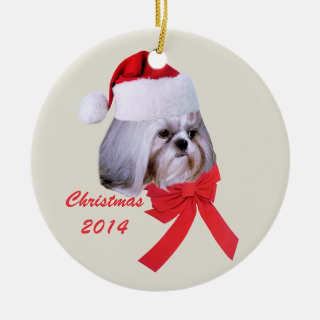 Shih Tzu Christmas Ornament Customisable (Front)