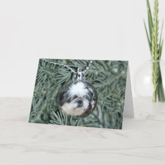 Shih Tzu Christmas ornament Holiday Card