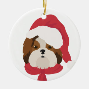 Shih Tzu Christmas Ornament. Snowflake Decoration