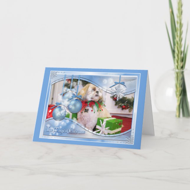 Shih Tzu Christmas Photocard Holiday Card (Front)