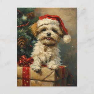 Shih Tzu Christmas Postcard