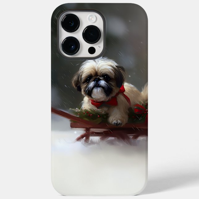 Shih Tzu Christmas snow winter Case-Mate iPhone Case (Back)