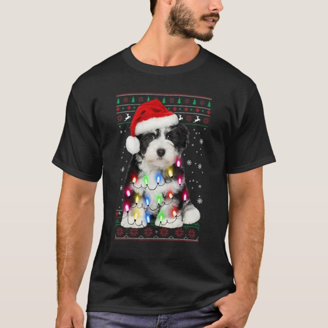 Shih Tzu Christmas Sweater Tree Lights Shih Tzu Ch (Front)