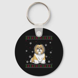 Shih Tzu Christmas Sweater Xmas Pet Animal Dog Lov Key Ring