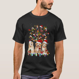 Shih Tzu Christmas Tree Santa Funny Dog Lover Gift T-Shirt